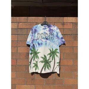 Palm Angels Hand Dyed 1/1 Palms&Skull Tie Dye Tee Shirt Rest in Happy Paradise